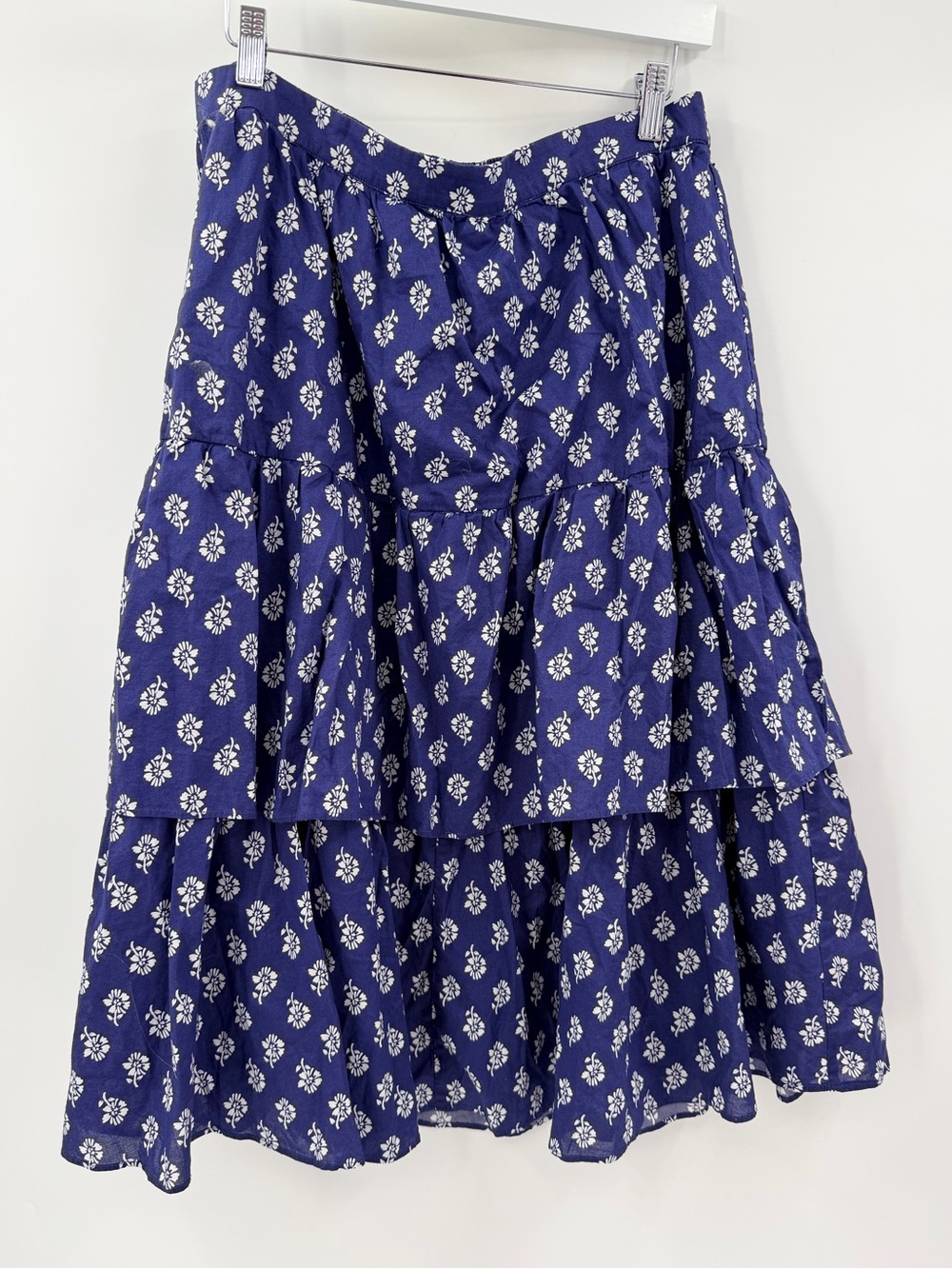 J. Crew Factory Tiered Printed Midi Skirt Large - Picture 2 of 6